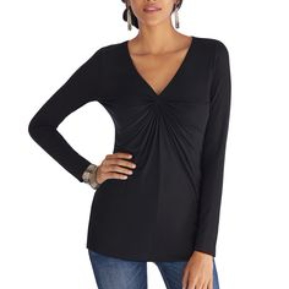 White and Black house black blouse, sz M